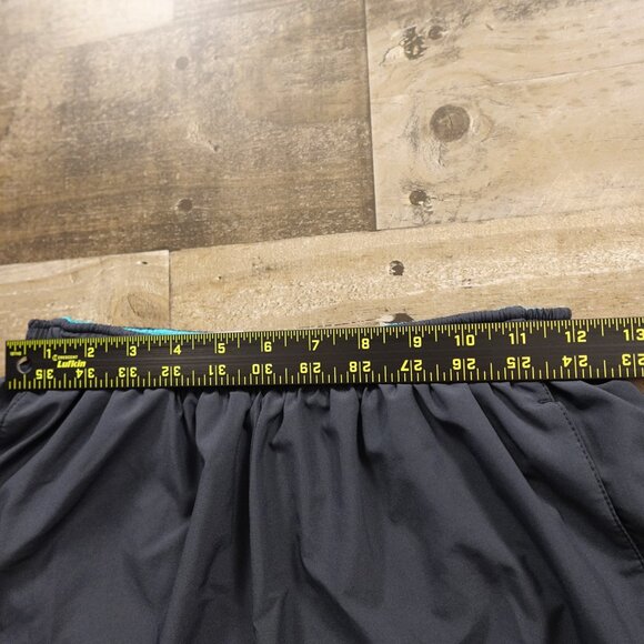 Nike Dri-FIT Running Shorts Men’s Small Charcoal Black Teal Trim 5” Inseam Lined - Picture 6 of 10